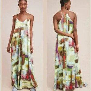 Nicole Miller Daylight Pastel Satin Maxi Dress